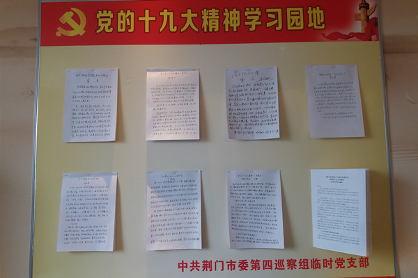 市委第四巡察组临时党支部制作学习十九大精神学习园地,集中展示组员学习体会_副本.jpg